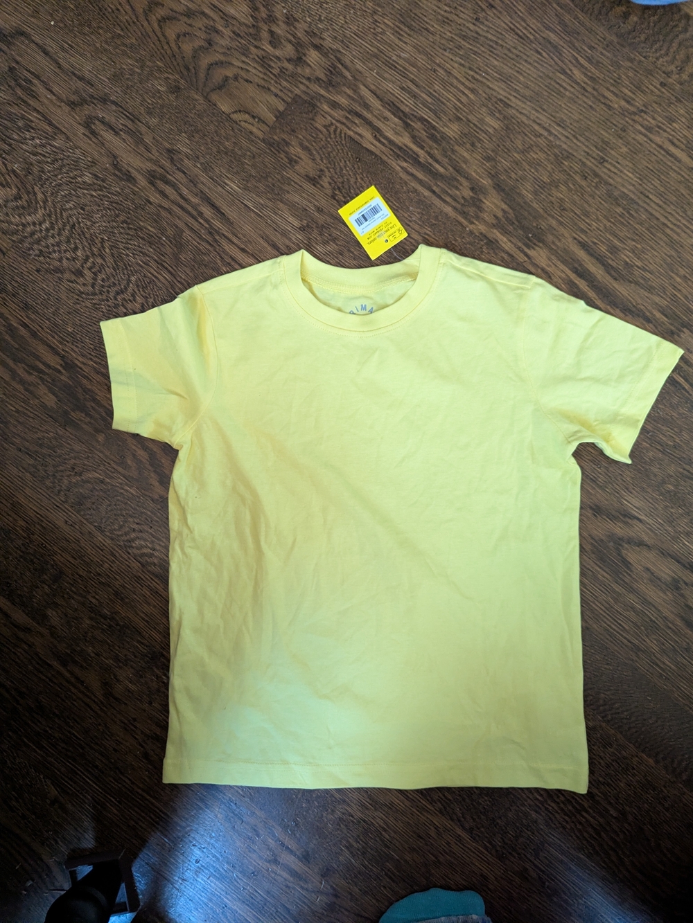 NWT Primary Classic Tee Shirt Banana Yellow Size 6-7 100% Cotton